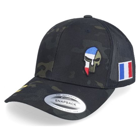Army Head - Camo trucker Keps - France Army Skull Multicam Black Trucker @ Hatstore