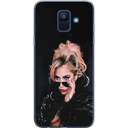 Kompatibelt Mobildeksel til Samsung Galaxy A6 (2018) Lady Gaga portrett med solbriller og dramatisk sminke i mørk glamorøs stil