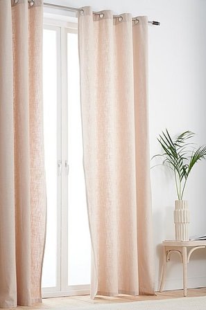 Jotex - Set Van 2 Gordijnen Met Ringen Greige Greige - HENLEY - Koop Gordijnen met ringen bij Jotex