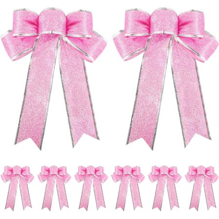 10 kpl Glitter Joulukuusi Rusetti Nauha Rusetti Joulukuusen ripustus