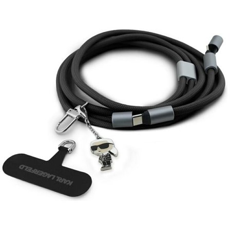Karl Lagerfeld CBDY Ikonik Charm USB-C-kabel / USB-C-snor - svart