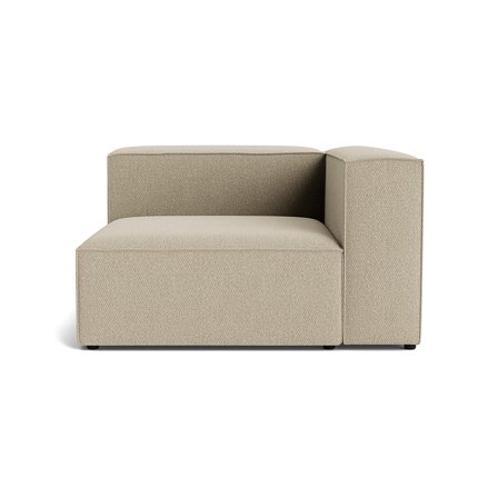 Lissabon Chaiselong Højrevendt Nordic Mørk Beige Kvalitetsstof Sofa - 130x130x72cm - Holdbar Modulsofa med Ramme af Krydsfiner og Flere Lag Skum