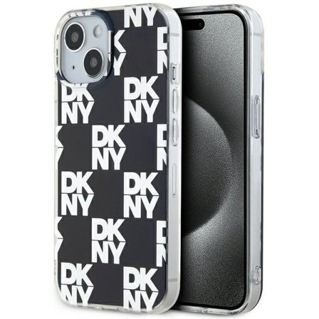 DKNY IML Checkered Mono Pattern fodral för iPhone 15 Plus / 14 Plus - svart