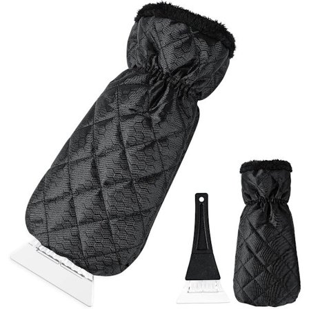 Sneskovl og vindueskraber til bil - letvægtsværktøj til afrimning - frosthandsker - kompatibel med alle biler