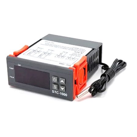 Termostaattikytkin Jäähdytys Lämmitys Säädettävissä hälytystoiminto Digitaalinen lämpötilan kytkentä 110V-220V Musta