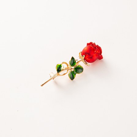 Mote Kvinner 3D Rød Rose Blomst Brosje Pin Brystpin Sjarme Dame Smykker Gave