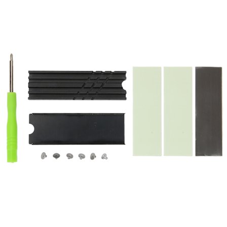 M2 NVMe Køleplade Dobbeltsidet Aluminiumlegering 3 Termiske Puder Sølvbelagt SSD Køler til M2 2280 SSD 850 EVO