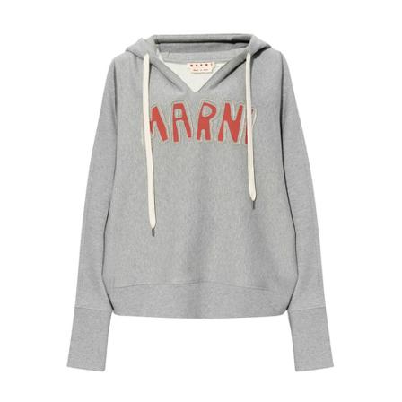 Marni Hoodie with logo Grå, Dame, Størrelse: S