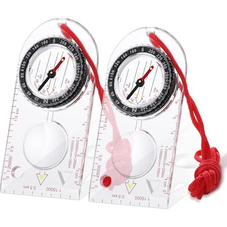 Kompas, (2 Sæt) Justerbart Spejderkompas, Orientering