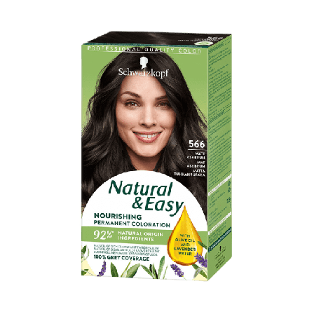 Schwarzkopf Natural & Easy Hårfärg 566 Matt Askbrun Unisex Brun 80ML