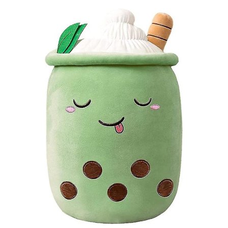 Bubble Tea Plysjleketøy Bedårende Bubble Pearl Melkeaktig Kosetepute Barn Krammepute Gave