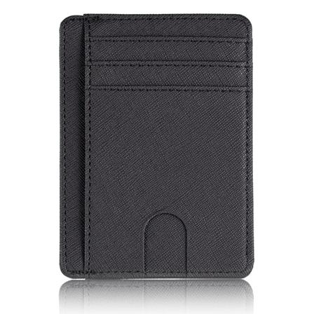 Ohut etutaskulompakko Luottokorttipidike RFID-esto Mahtuu jopa 8 korttiin Cross Pattern Black