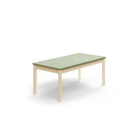Table DECIBEL, 1400x700x590 mm, noise reducing linoleum, birch/green grey