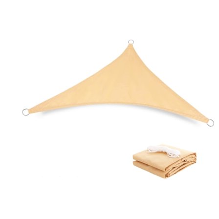 (Beige) Trekant Solsejl 3X3X3m - 300D Solbeskyttelse Parasol