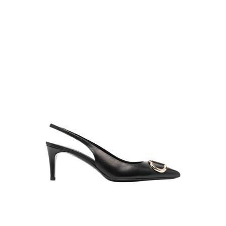 Twinset Pumps Gold Logo Detail , Zwart , Dames , Maat: 40 EU