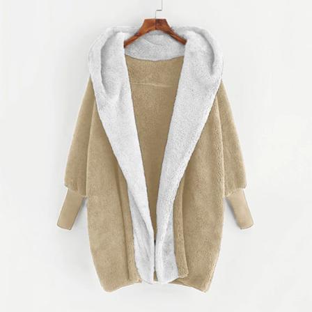 Huvtröjor Med Öppen Front För Kvinnor Fuzzy Fleece-överrockar