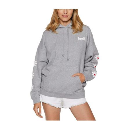 Levi's, graphic rider hoodie Grijs, Dames, Maat:S,stof