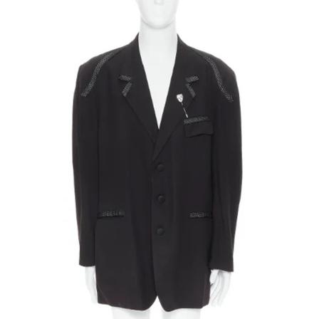 Yohji Yamamoto Pre-owned, Pre-owned Wool outerwear Zwart, Dames, Maat:L,wol