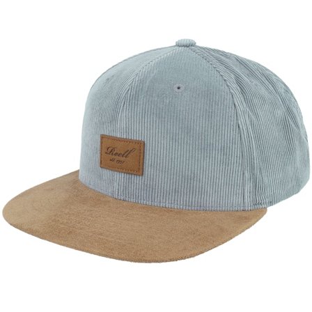 Reell - Grå snapback Caps - Suede Cap Blue Grey Corduroy Snapback @ Hatstore