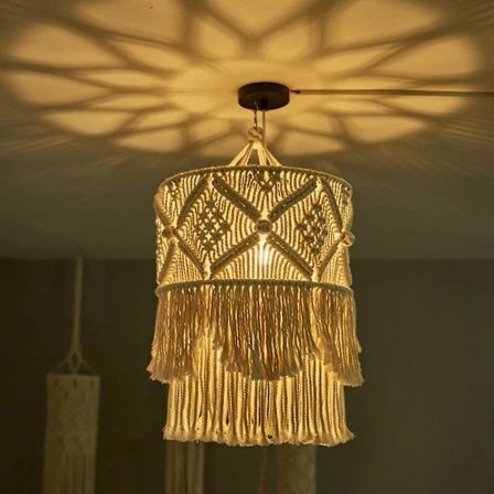 /EA/Käsintehty seinävaate lampunvarjostin Macrame Boho Sisustus Käsintehty Vaate Tausta Sängynpääty Seinävaate