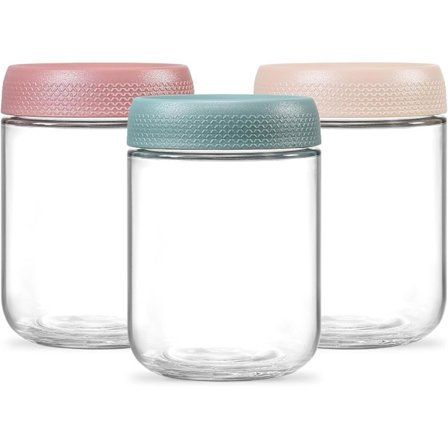 3-pack 47 cl Glasburkar med Lock