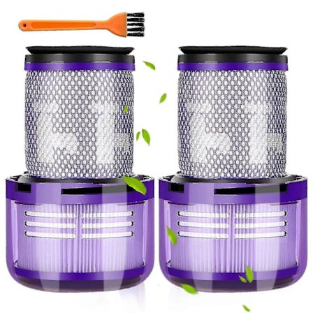 Sett med 2 Dyson V12-filtre, for Dyson V12 Slim Absolute filterstøvsuger, for Dyson V12 filter vaskbart HEPA-tilbehør, Dyson V12 Sl bakre filter