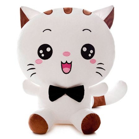 20 cm söt Kawaii-katt med båge plysch dockleksaker Presentfyllda mjuka dockkuddar