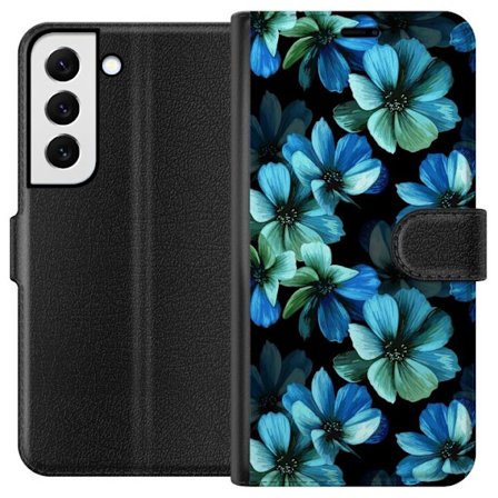 Yhteensopiva Lompakkokotelo Samsung Galaxy S22 5G Keskiyö Puutarha