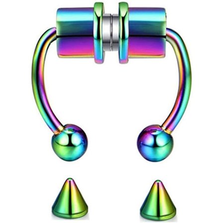 Falsk nesering Hoop Magnetisk Septum nesering Hestesko Rustfritt