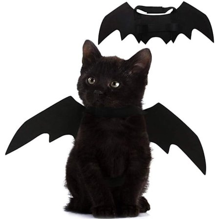 Katt Kostume Halloween Bat Vinger Kostumer til Kæledyr Kæledyr Tøj til Små Hunde og Katte, Halsbånd Cosplay Bat Kostume