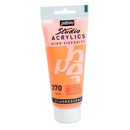 Akrylfärg - Pébéo - Neonorange - 100 ml - Hög viskositet - Satin
