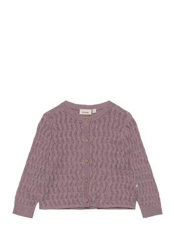 Nmfnina Ls Loose Knit Card Lil Strikkegenser Cardigan Rosa Lil'Atelier*Betinget Tilbud