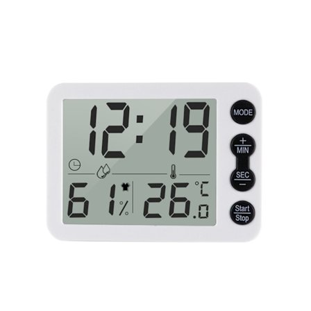 Digitalt Termometer Hygrometer Vekkerklokke Timer Temperatur Fuktighetsmonitor