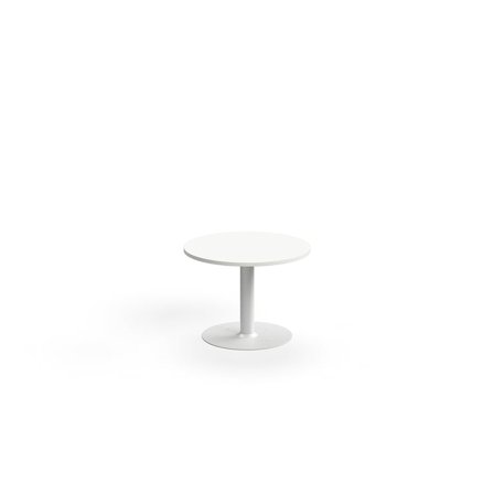 Coffee table ALVA, Ø700x500 mm, floor fixed, high pressure laminate, white