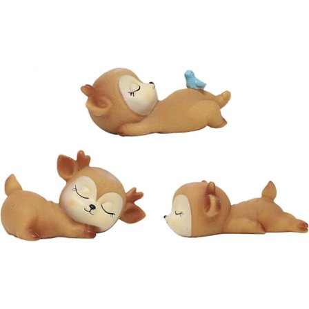3 st Baby Rådjur Figurer Tårtdekoration Söta Mini Rådjurskid Skogsdjur Skrivbordsdekoration Baby Shower Födelsedag Bröllopsfest Ornament Dekor