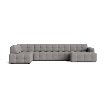 Paris U-Sofa Højrevendt Loop Grå - Elegant & Robust Design - 382x218x77cm - Komfortabel U-Sofa til Moderne Hjem
