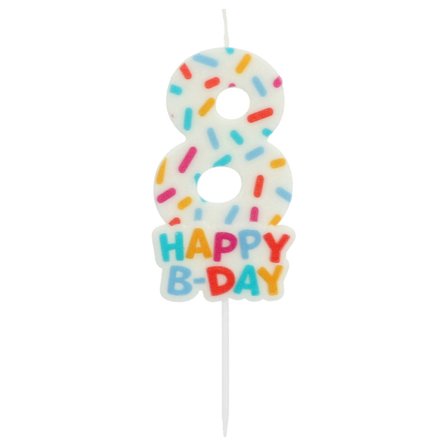 Kakkukynttilä Strösseli numero "0-9" Numero 8