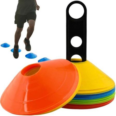 50-pak - Markeringskegler / Træningskegler - Kegletræning multicolor