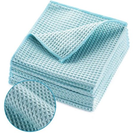 Vevde håndklær, 30x30cm mikrofiber vaffel vevde tørkehåndklær for bilinteriør, hjemmekjøkken, universelle stripemikrofiber rengjøringskluter (5 stk Li