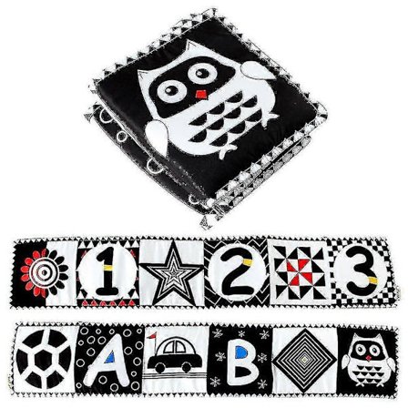 Baby Sensorisk Foldbar Tavle Sort Hvid Farve Høj Kontrast Flashkort Spædbarn 0-6 måneders Udviklingslegetøj