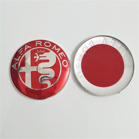 Sopii Alfa Romeoon Etu- ja Takalogo Pään Suojatarroihin Alfa Romeo-alfa 74mm Punainen Hopea (neljän pakkaus)