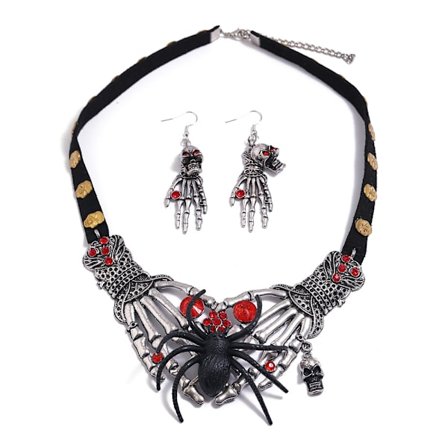 Halloween Smycken Halsband Halloween Dekorationer Spökhänder Halsband Skalle Halsband Örhängen Halsband Örhängen Set