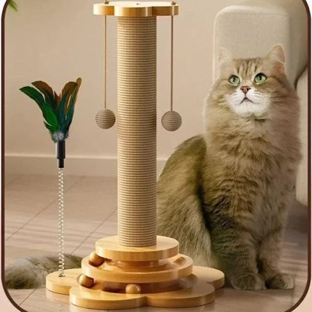 Kæledyrskat legetøj katte skraber pladespiller kattepind bolde holdbart Sisal skrabebræt katteartikler katte gribe kolonne_OF