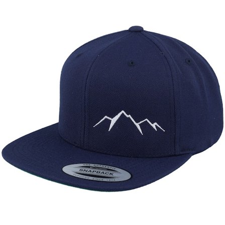 Wild Spirit - Blauw snapback Cap - Small Mountain White/Navy Snapback @ Hatstore