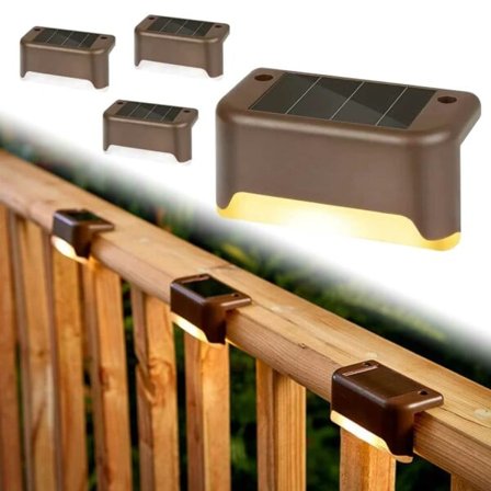 4-Pack Solcellsbelysning för Trapp, Altan och Räcke Brun