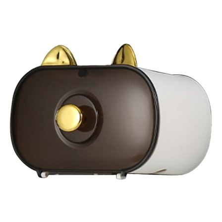 Väggmonterad mjukpapperslåda Vattentät Toalettpappershållare Fortune Cat Tissue Box Dispenser för kök Badrum Office Vit