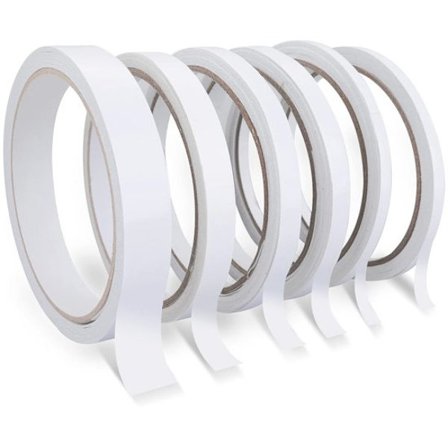 ING Craft Dobbeltsidig Tape - 6-Rullssett, Flere Størrelser, Egnet for Scrapbøker og Kreative Prosjekter