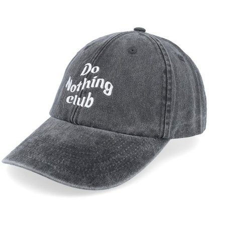 Iconic - Svart unconstructed Keps - Do Nothing Club Washed Black Dad Cap @ Hatstore