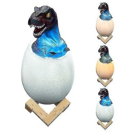 LED nattlampa med 3D-printad sensor Triceratops Ägg nattlampa
