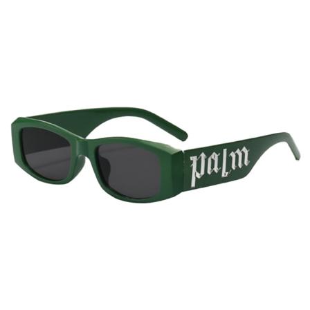 Punk Style Letters Mote Solbriller Svart innfatning Ins Hip Hop S Green